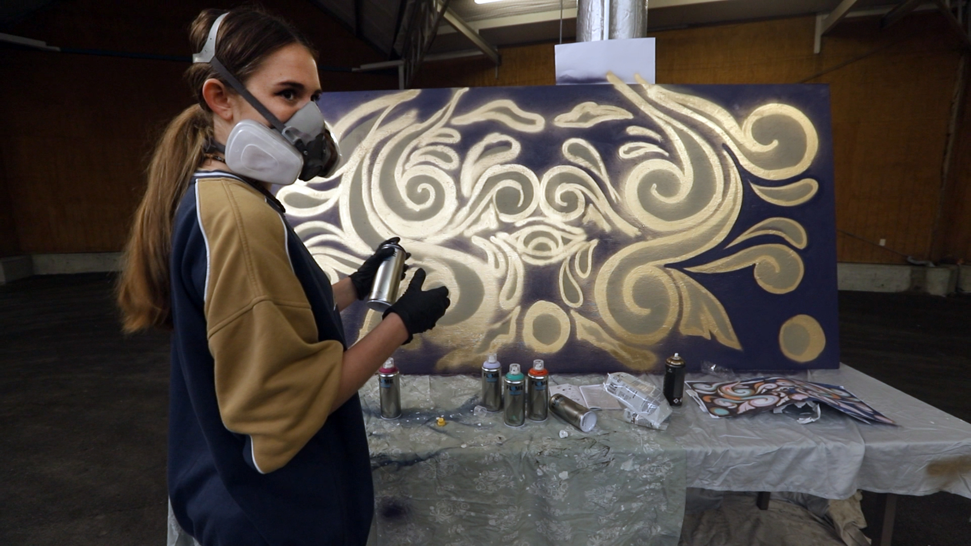 The rangatahi mural training course enabled artists and students to share knowledge and skills on mural painting.