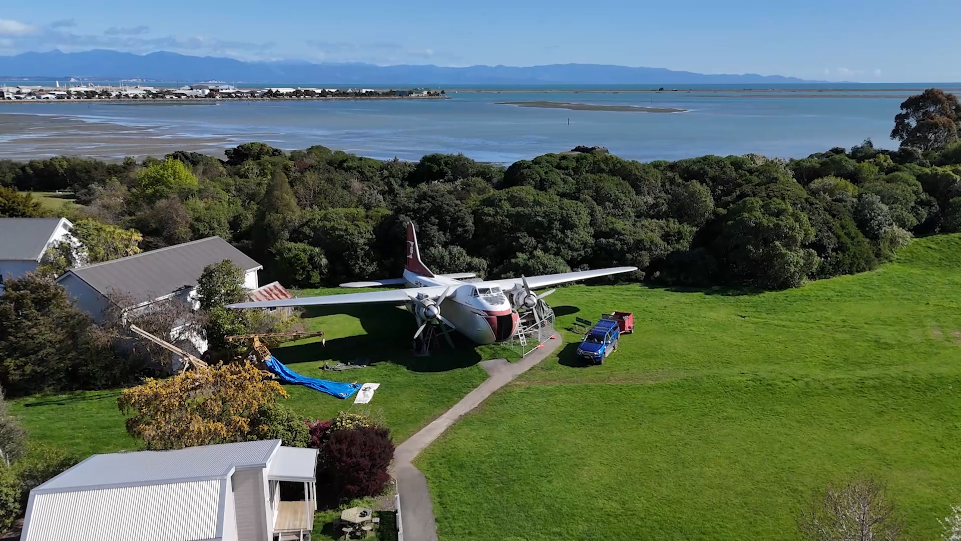 Photo of the Bristol Freighter at Founders Park 