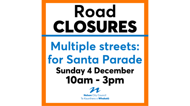 Road closures multiple streets for Santa Parade Sunday 4 December 10am to 3pm 1