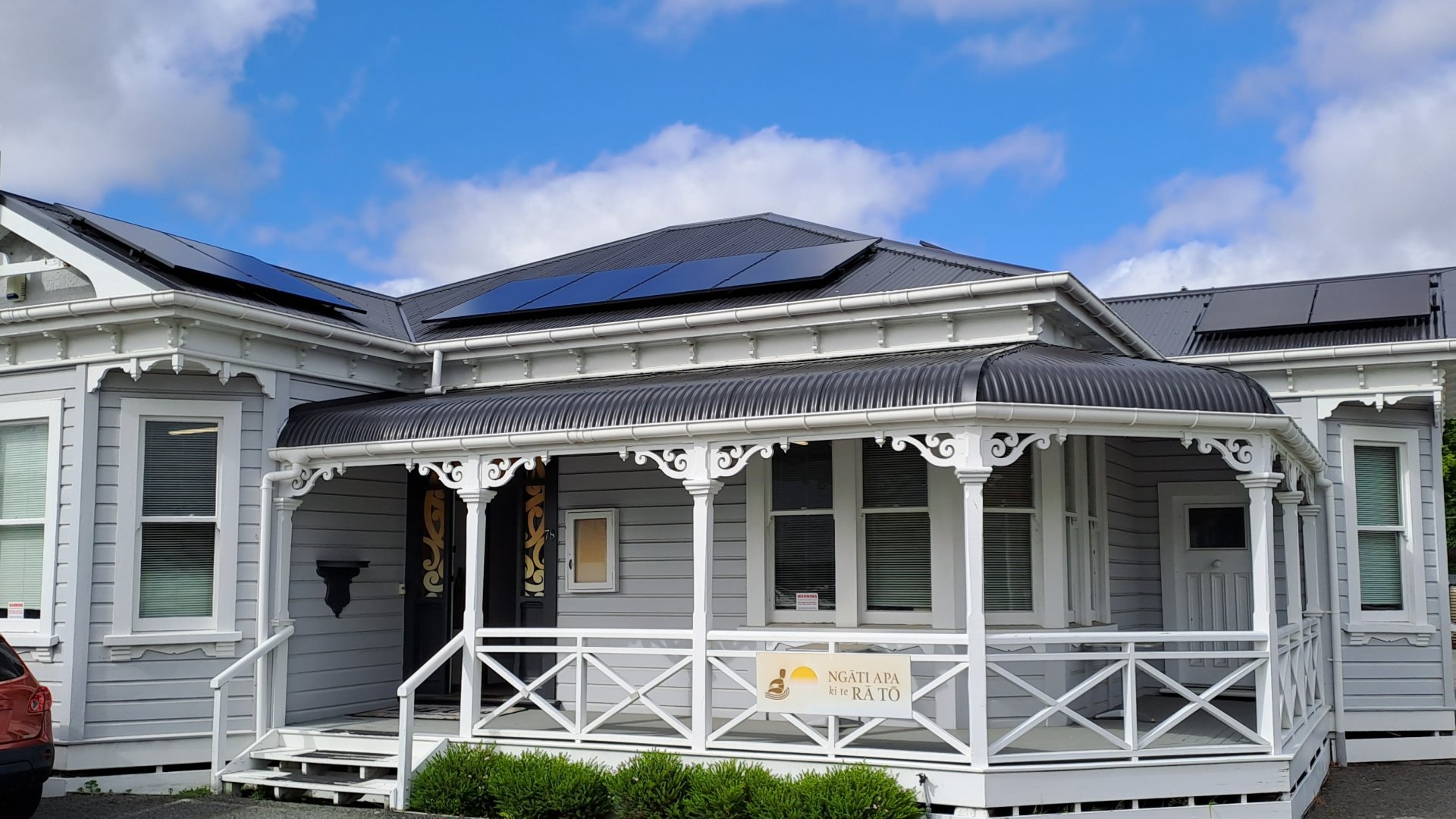 Solar panels at the Ngāti Apa ki te Rā Tō office demonstrate a commitment to reducing emissions