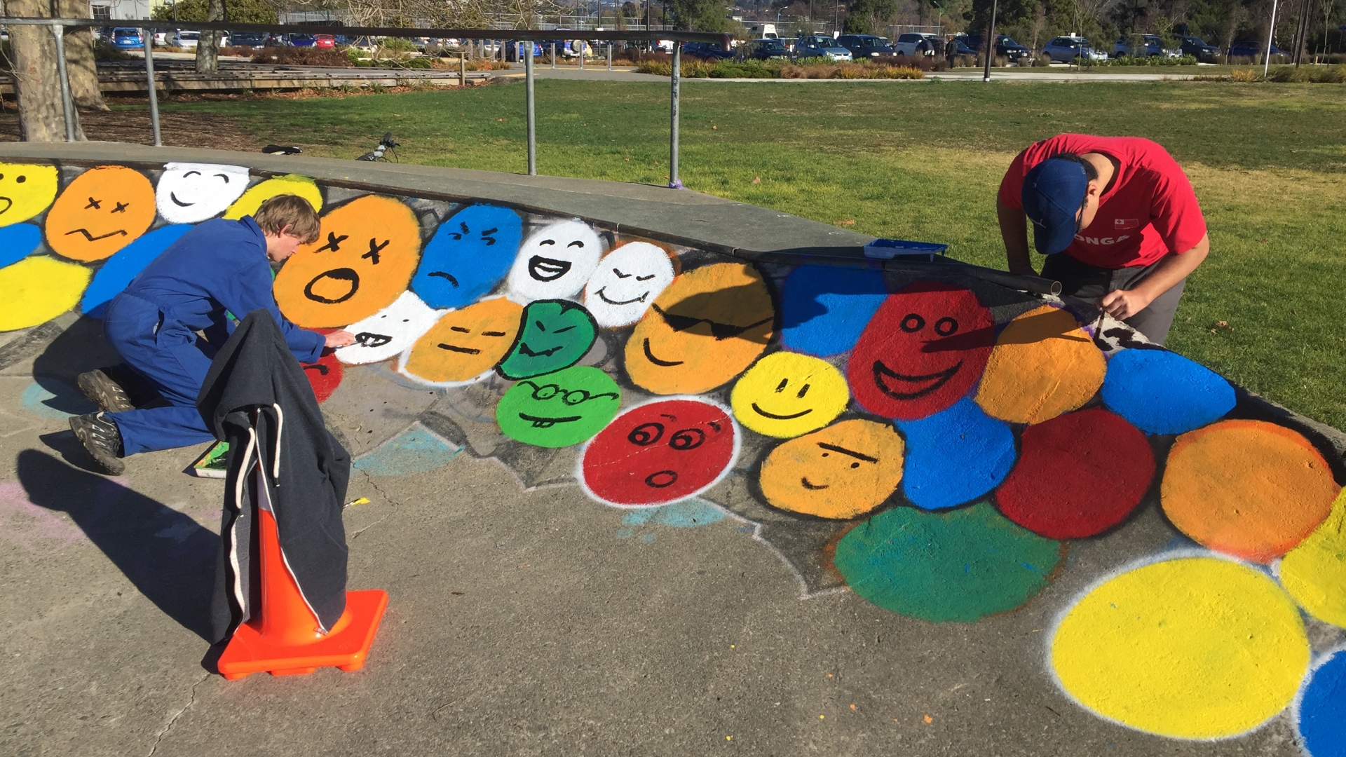 Artists of all ages were busy painting "Old Lumpy" recently.