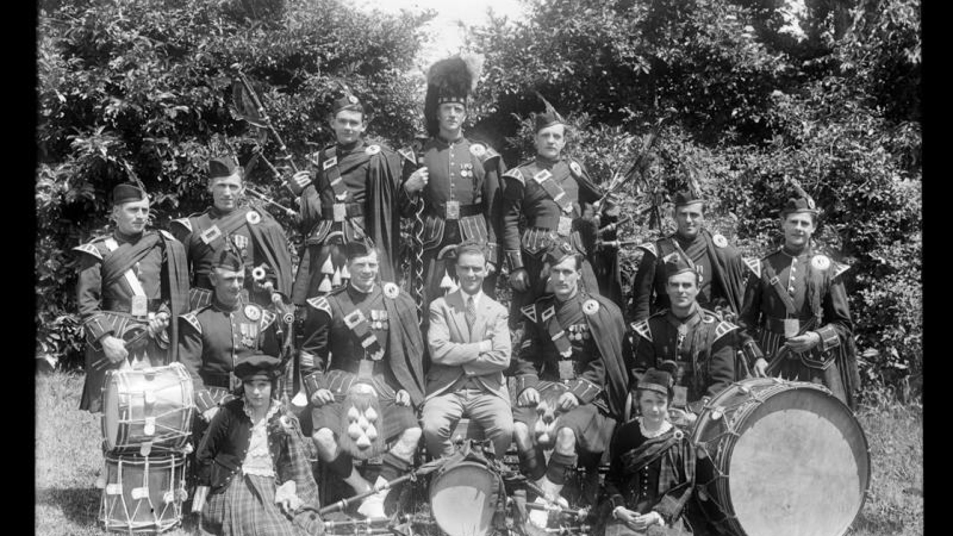 Nelson Highland Pipeband 1925, image credit: Nelson Provincial Museum