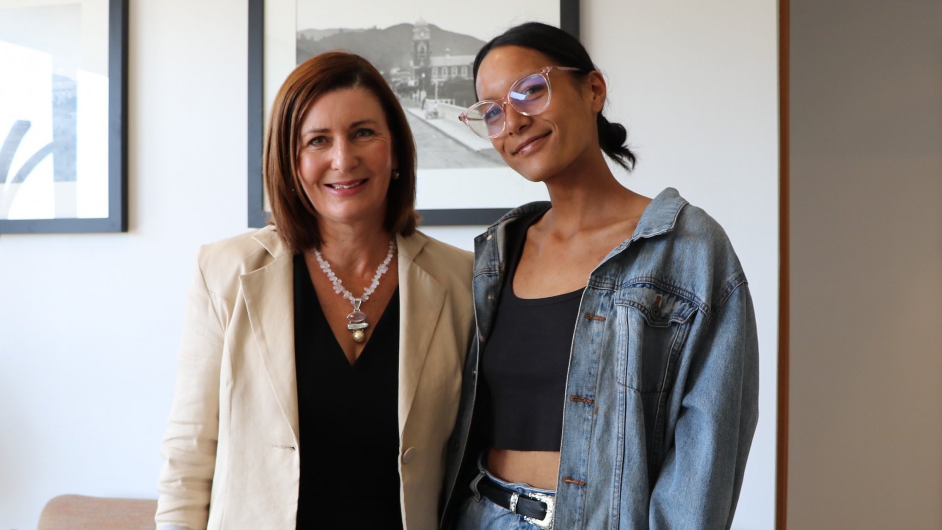 Mayor Rachel Reese with 2020 Tuia Rangatahi Te Rina Te Kawa.