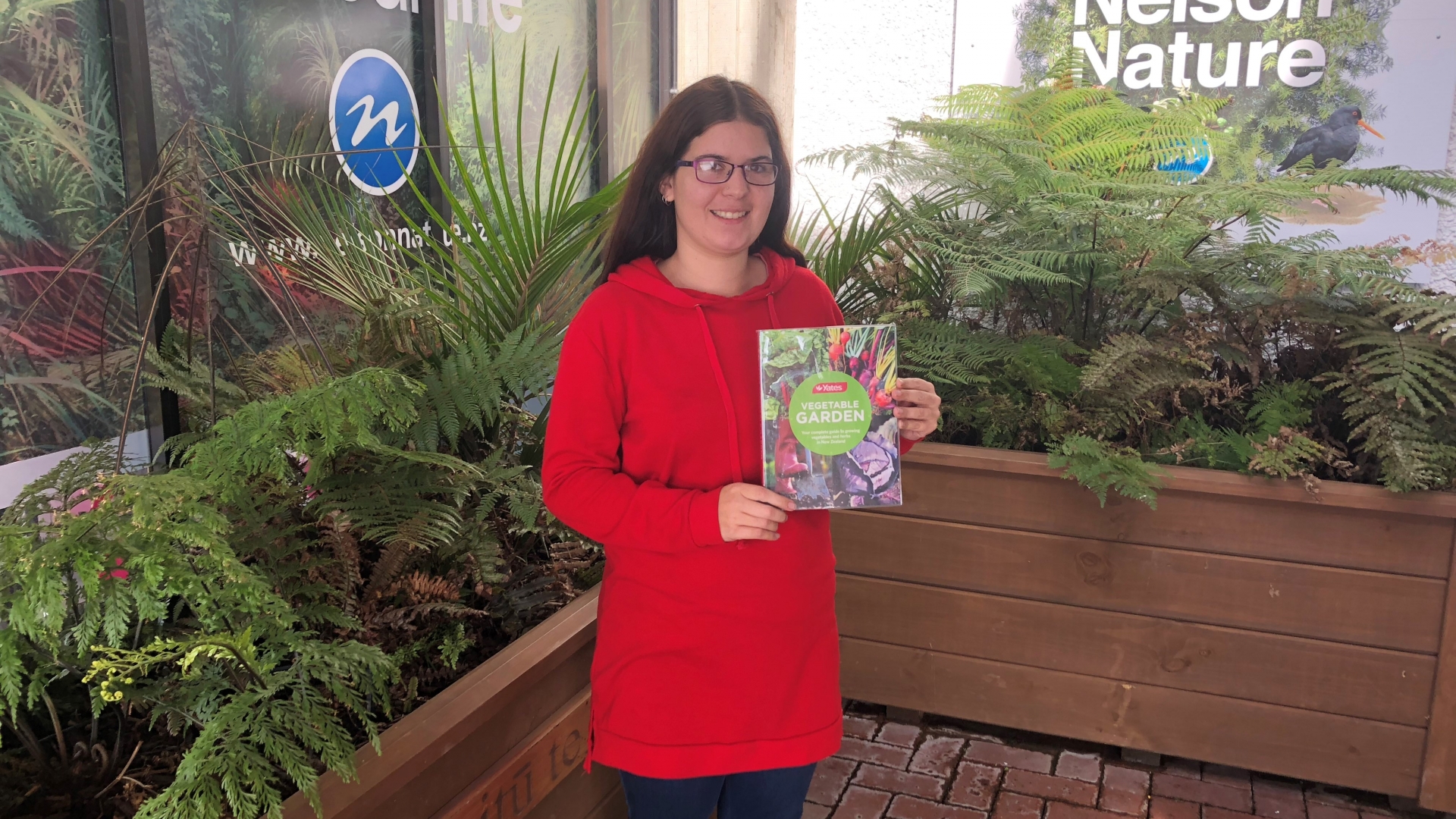 Keen composter Kristina Hornell won a book each as part of Kickstart Compost Month. 