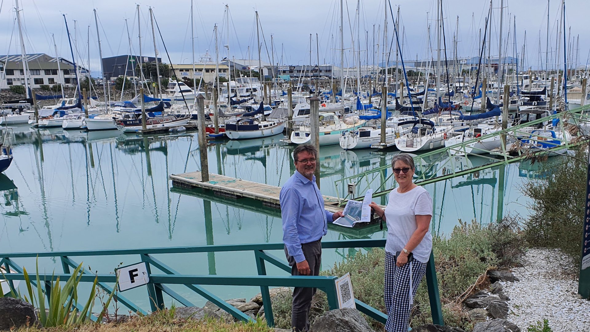 Marina Manager Nigel Skeggs and Chair of the Strategic Development and Property Subcommitee Gaile Noonan