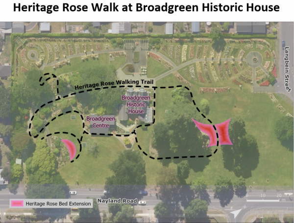 Capture Broadgreen Heritage Rose Walk map