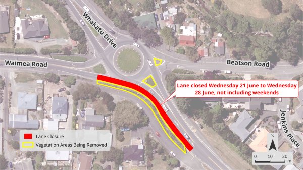 Waimea Beatson roundabout closure 2